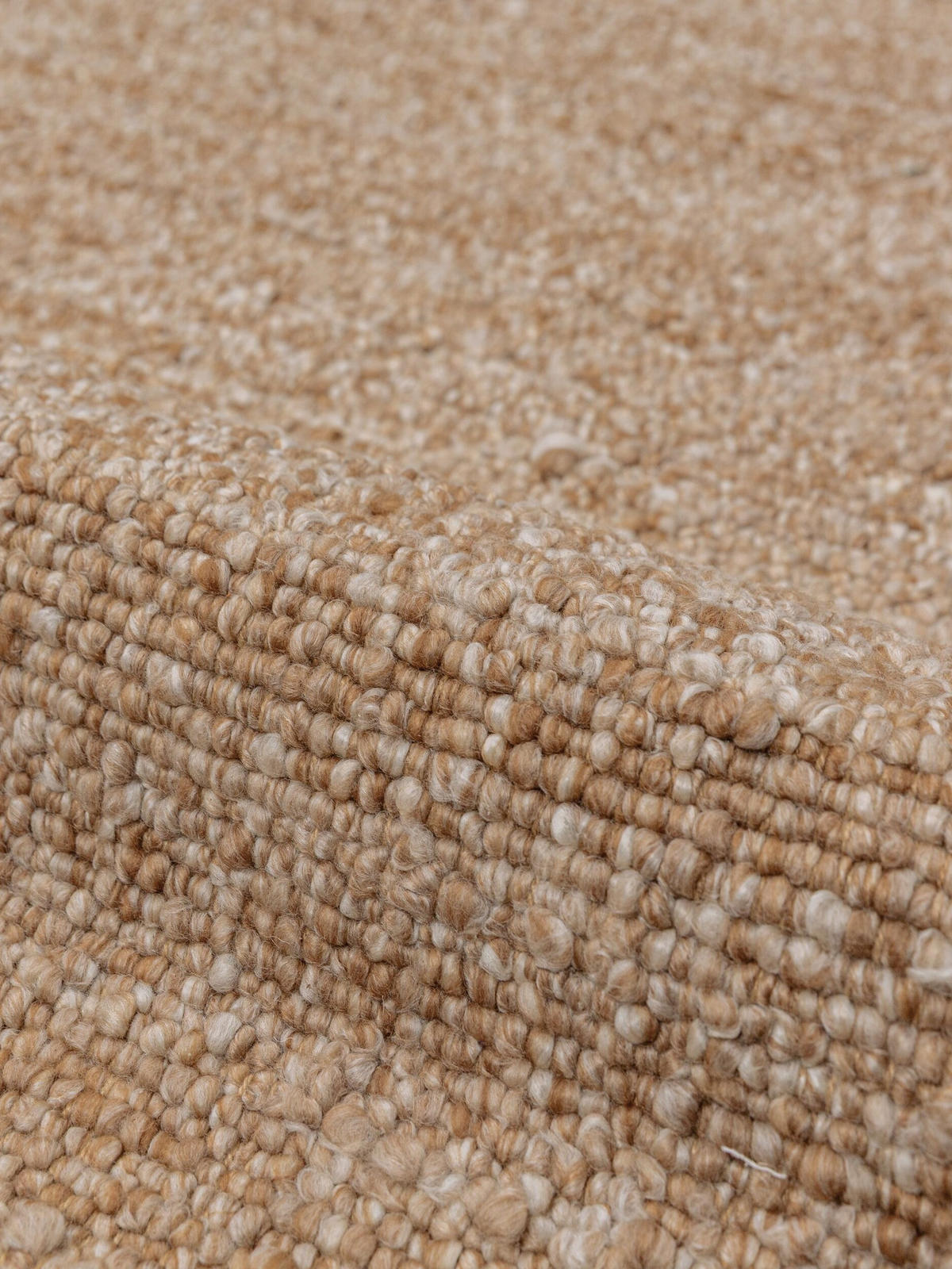 KURZFLORTEPPICH handgewebt GLAVEN, Bouclé-Struktur, Natur, 160 x 230 cm - Beige, Textil (160/230cm) - KADIMA DESIGN