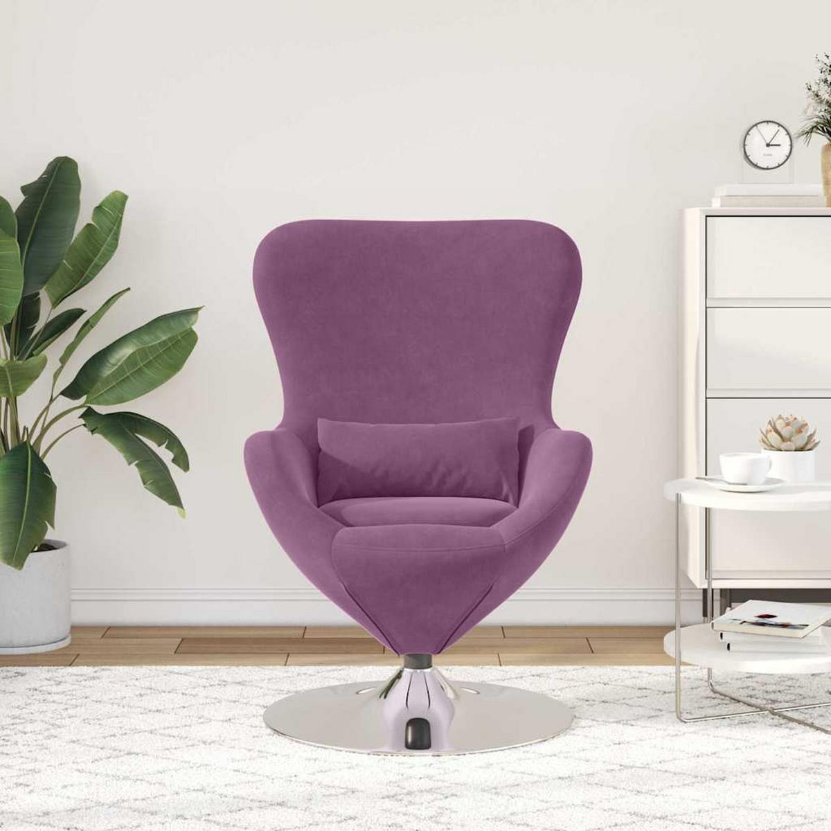 EIERSESSEL 63/73/90 cm Lila Samt - Lila, Textil (73/90/63cm) - vidaXL