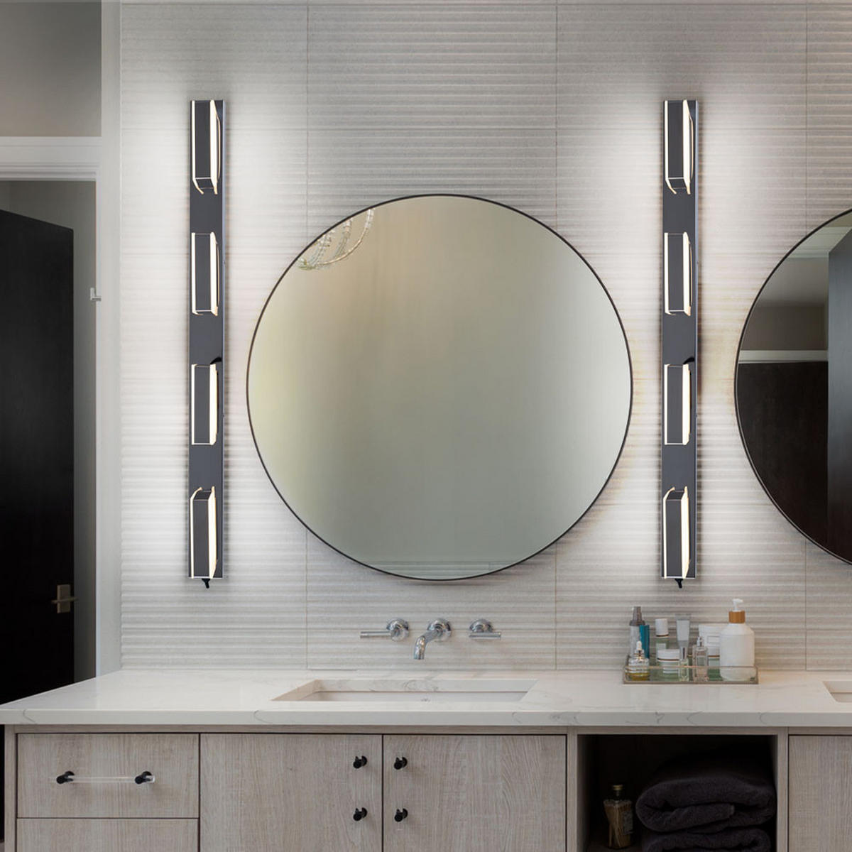 LED WANDLEUCHTE Harper Chrom satiniert Silber - Silberfarben, Metall (68/5/68cm) - Globo Lighting