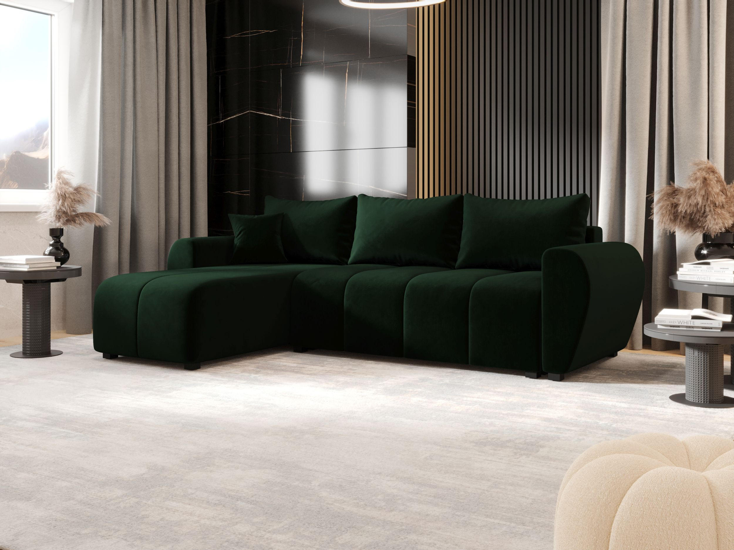 ECKSOFA MOLISA L Itaka 10 Links mit Schlaffunktion - Dunkelgrün, Textil (245/145cm) - Bedante