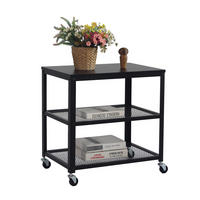 ROLLWAGEN - Schwarz, Holzwerkstoff/Kunststoff (60/61/40cm) - Relaxdays