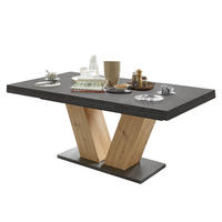 ESSTISCH ausziehbar Elena 180x90x76 Asteiche/Graphit - Grau, Holzwerkstoff (180/90/76cm) - 58aufmkessel