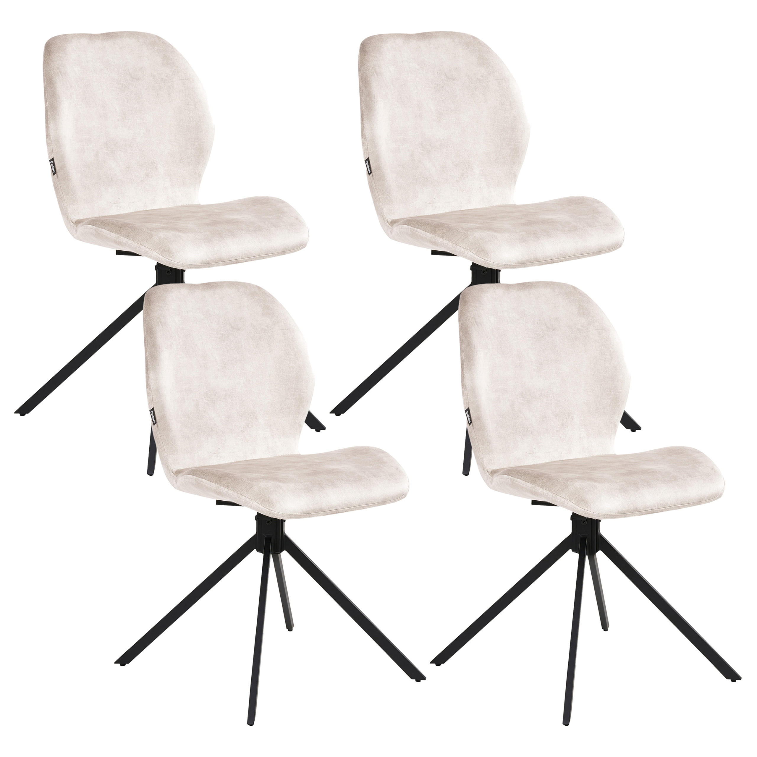 Beliani Esszimmerstuhl Beige, Schwarz 50x86x56 cm
