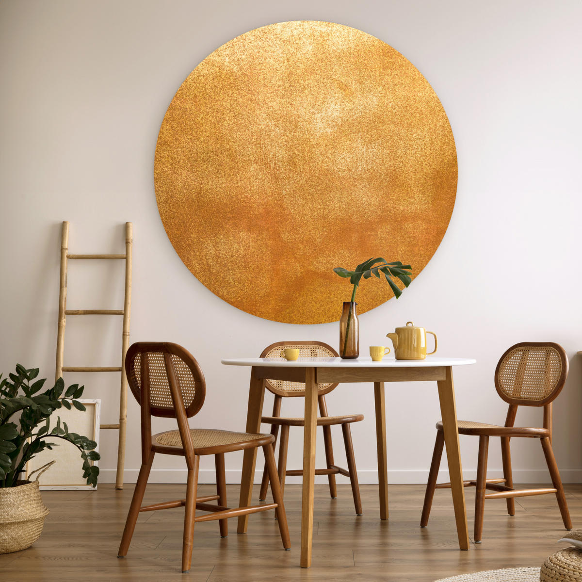 WANDBILD Eisen - Rost - Gold - Metall - Luxus 120x120 cm - Goldfarben, Kunststoff (120/120cm) - MuchoWow