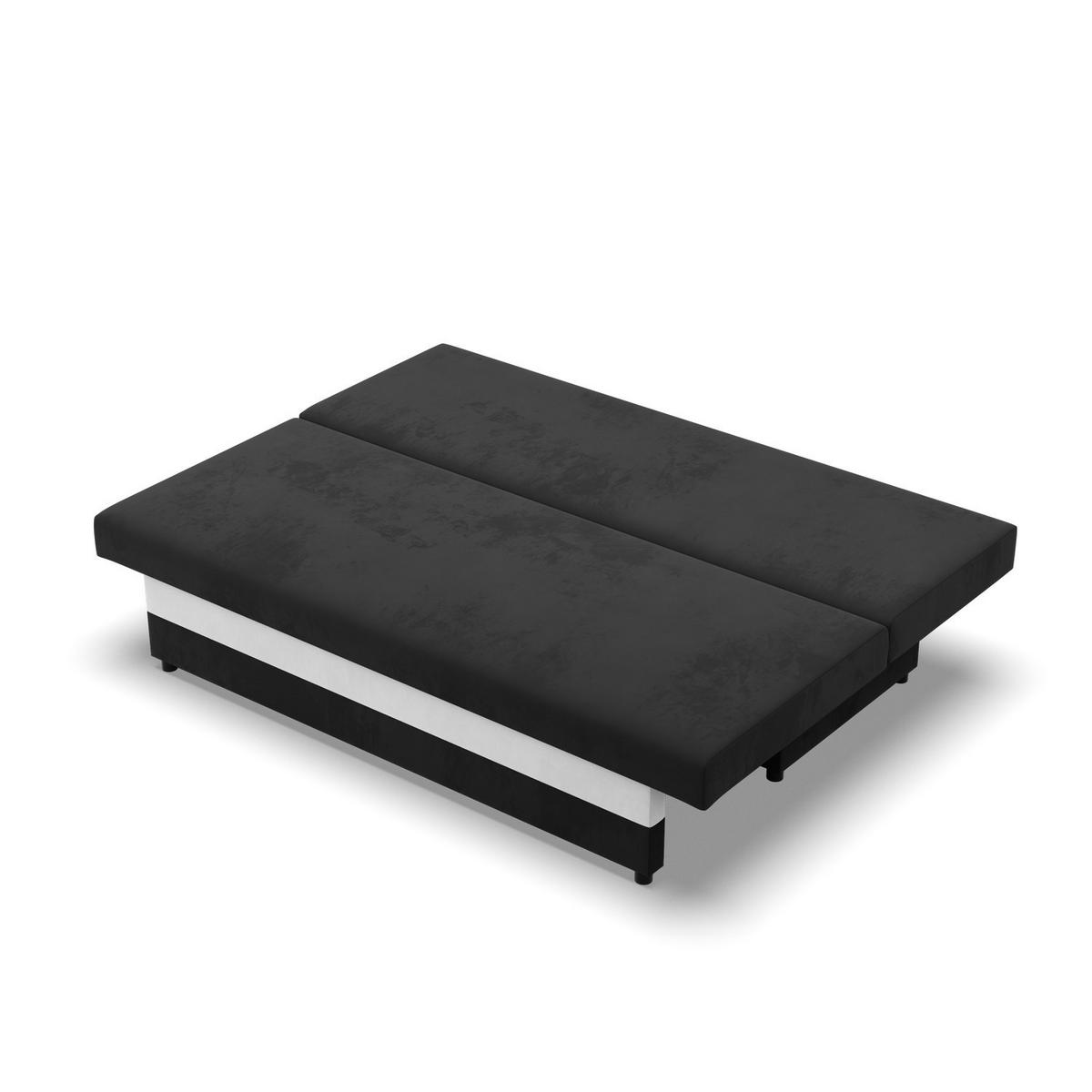 SOFA 3-SITZER MIT SCHLAFFUNKTION NOLA Schwarz/Weiß - Schwarz/Weiß, Textil (86/85/191cm) - Mebligo