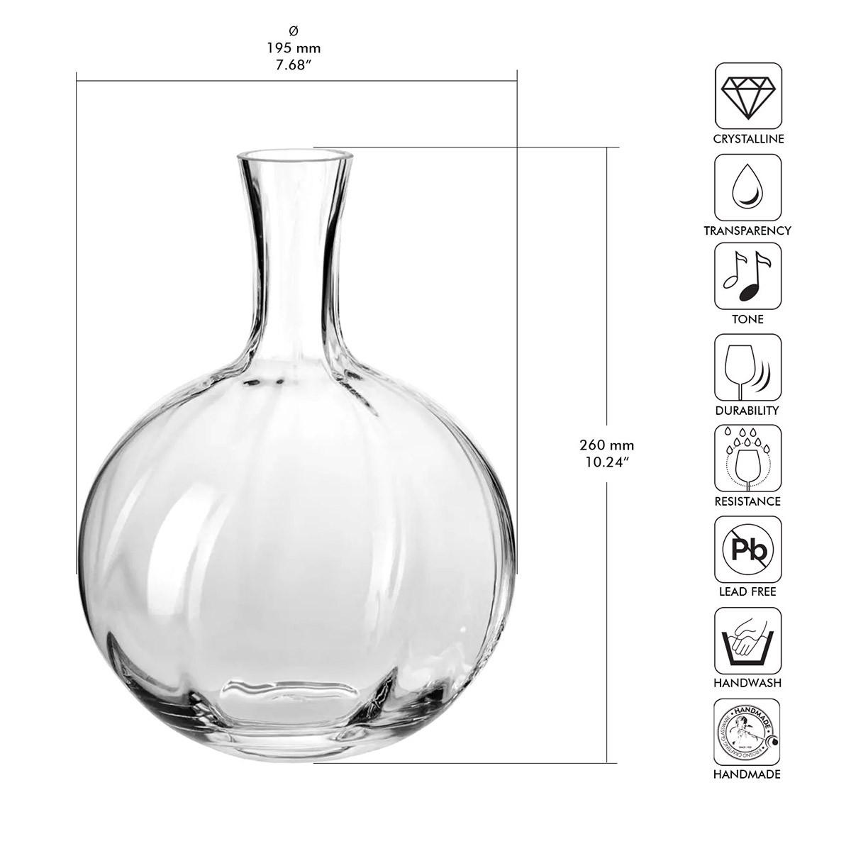 BLUMENVASE, 26 cm hoch, Handgemacht - Transparent, Glas (19.5/26cm) - Krosno Glass
