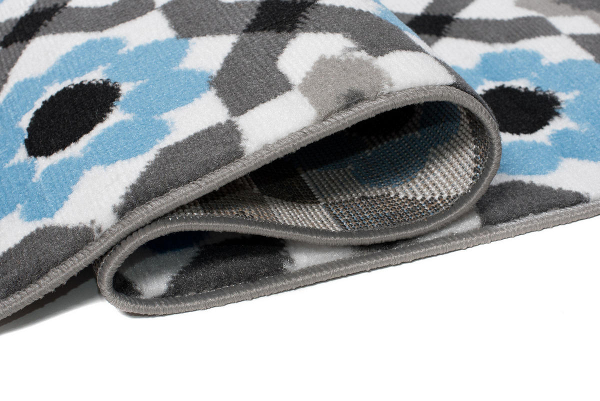 TEPPICH MAYA Blau Floral Mosaik Geometrisch 300/400 cm - Blau, Textil (300/400cm) - Tapiso
