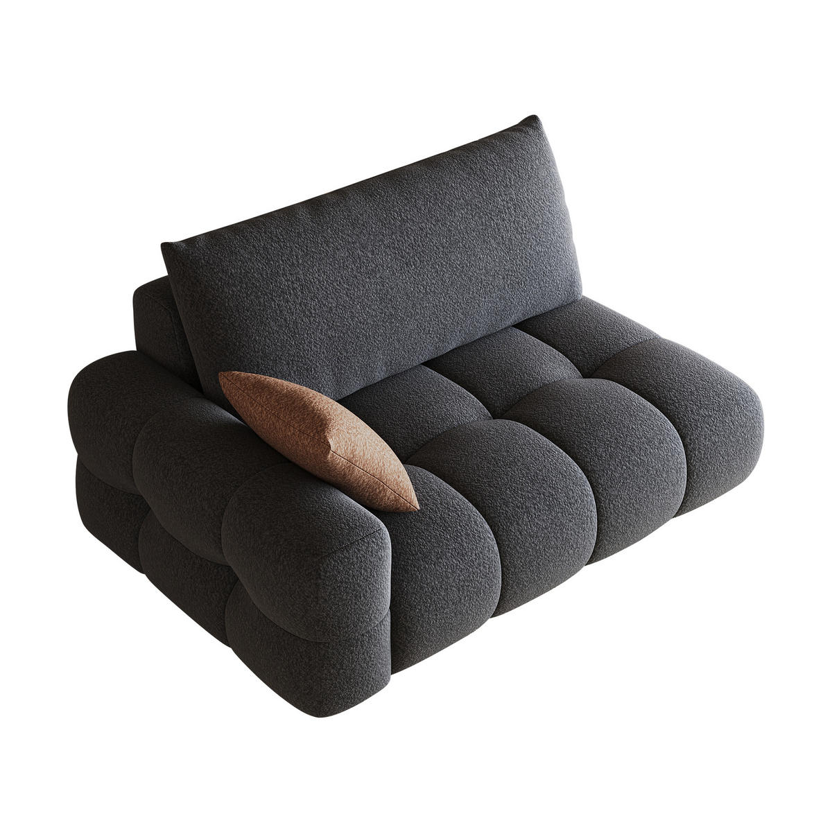 SOFAELEMENT DE-34768 linke 2‑Sitzer Dunkelgrau - Dunkelgrau, Textil (105/86/130cm) - ComfortXL