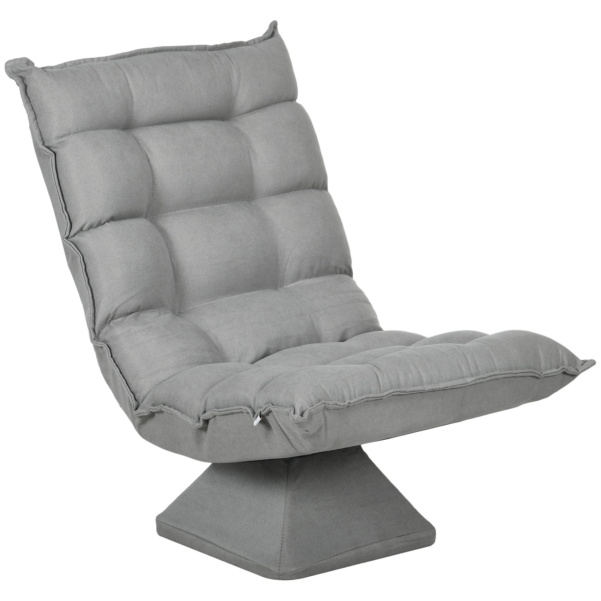 RELAXSESSEL Stahl, Samt, Hellgrau - Hellgrau, Metall (70/95/62cm) - HOMCOM