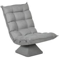 RELAXSESSEL Stahl, Samt, Hellgrau - Hellgrau, Metall (70/95/62cm) - HOMCOM