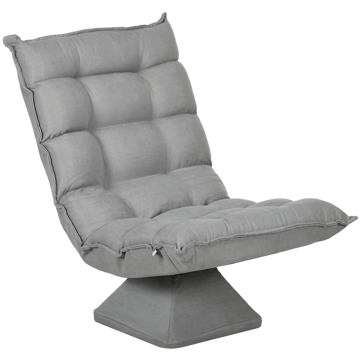 RELAXSESSEL Stahl, Samt, Hellgrau - Hellgrau, Metall (70/95/62cm) - HOMCOM