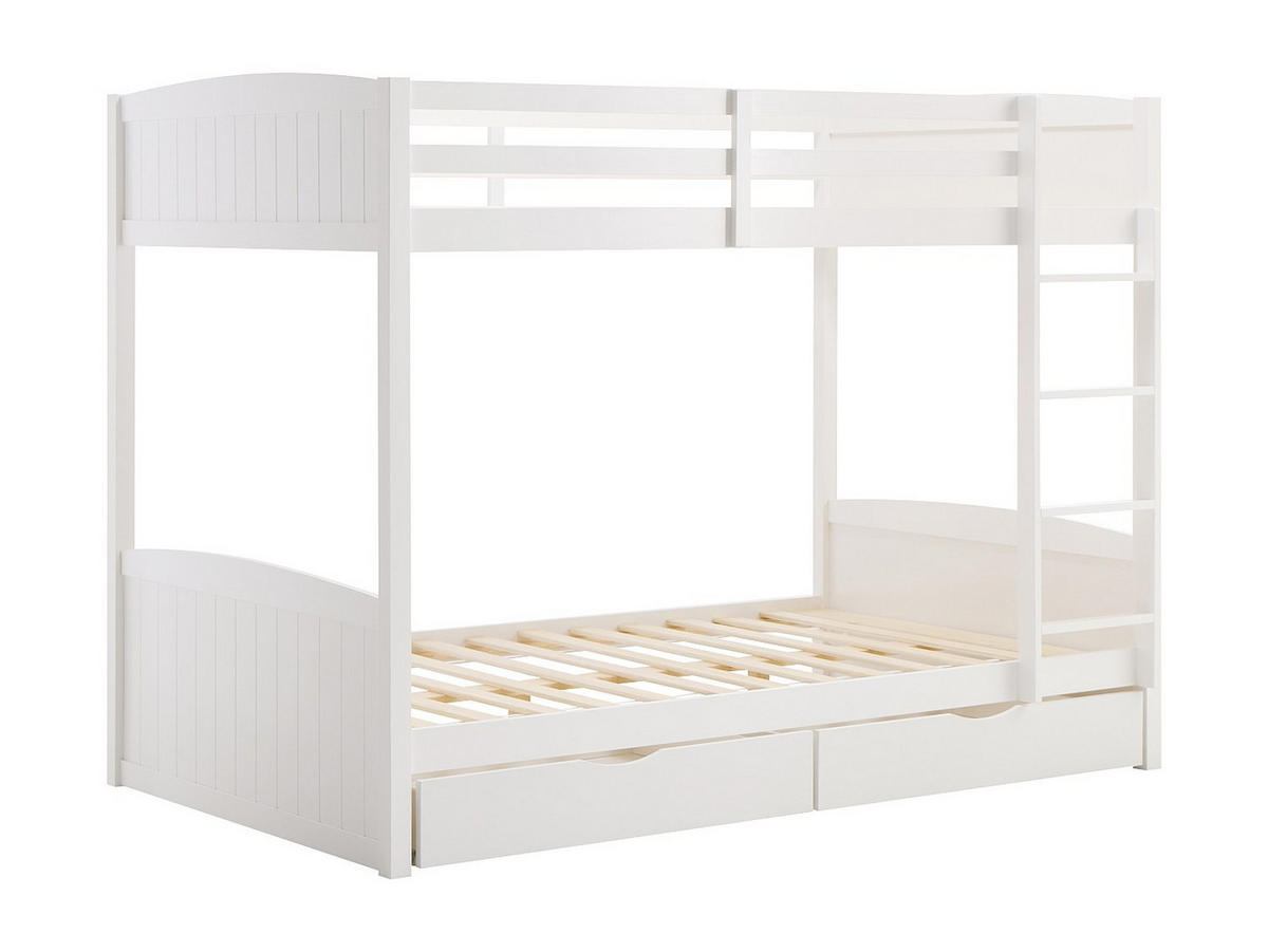 ETAGENBETT - 2 Personen - holz - weiß Limodara - Weiß, Holz (120/200cm) - Vente-Unique