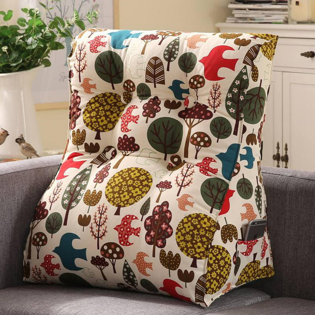 KEILKISSEN Kontur 100% Baumwolle Blumen 60 cm - Waldgrün, Textil (55/60cm) - Vercart