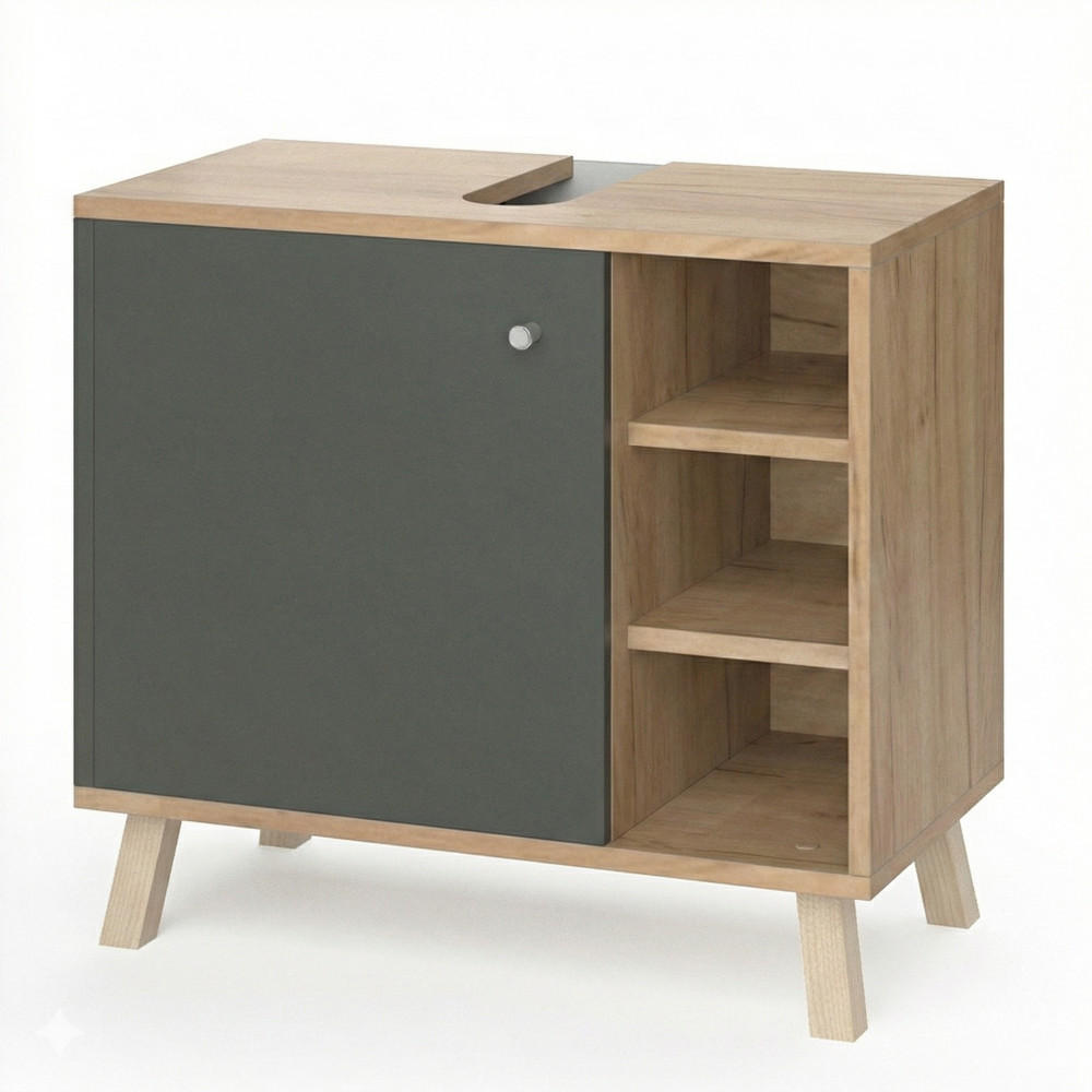 WASCHBECKENUNTERSCHRANK Senyo Anthrazit 60 x 54 cm - Anthrazit, Holzwerkstoff (60/54/32cm) - Vicco