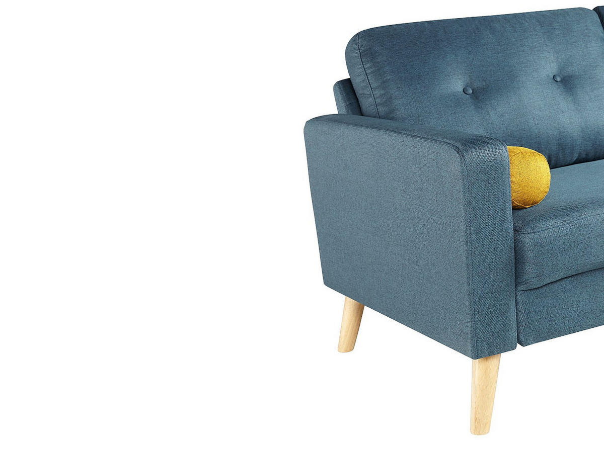 SOFA - 3 Personen - stoff - blau Tatum - Blau, Textil (182/83/81cm) - Vente-Unique