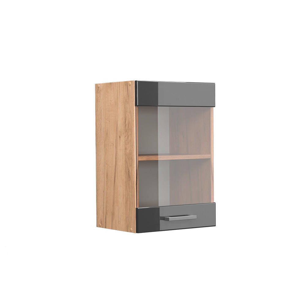 KÖKSGLASSKÅP R-Line Antracit högblank 40 cm Antracit, Ekfärgad 60/40/31 cm
