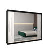 SCHWEBETÜRENSCHRANK 200/250/62 3-türig - Silberfarben/Schwarz, Holz/Kunststoff (250/200/62cm) - Abiks Möbel
