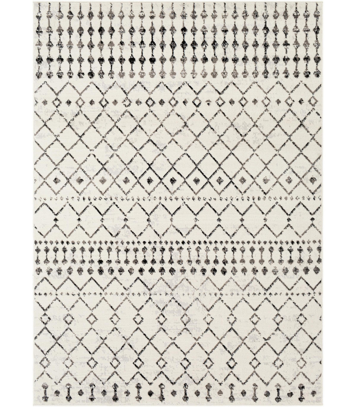 BERBERTEPPICH Weiß und Schwarz 152/213 cm - Weiß, Naturmaterialien/Textil (213.0/152.0/1.1cm) - Surya