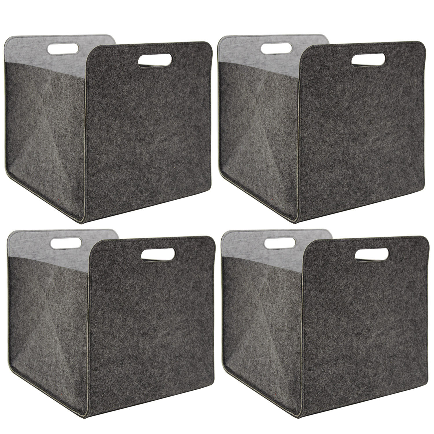 AUFBEWAHRUNGBOX 4er Set 33/38, grau - Grau, Kunststoff (33/33/38cm) - Dunedesign
