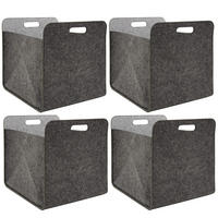 AUFBEWAHRUNGBOX 4er Set 33/38, grau - Grau, Kunststoff (33/33/38cm) - Dunedesign