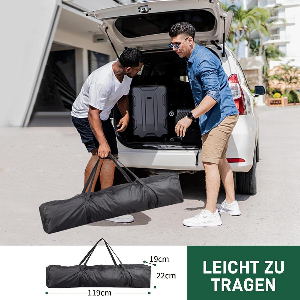 FALTPAVILLON 3x3m Grün mit 4 Seitenteilen - Grün, Textil (300/255/300cm)