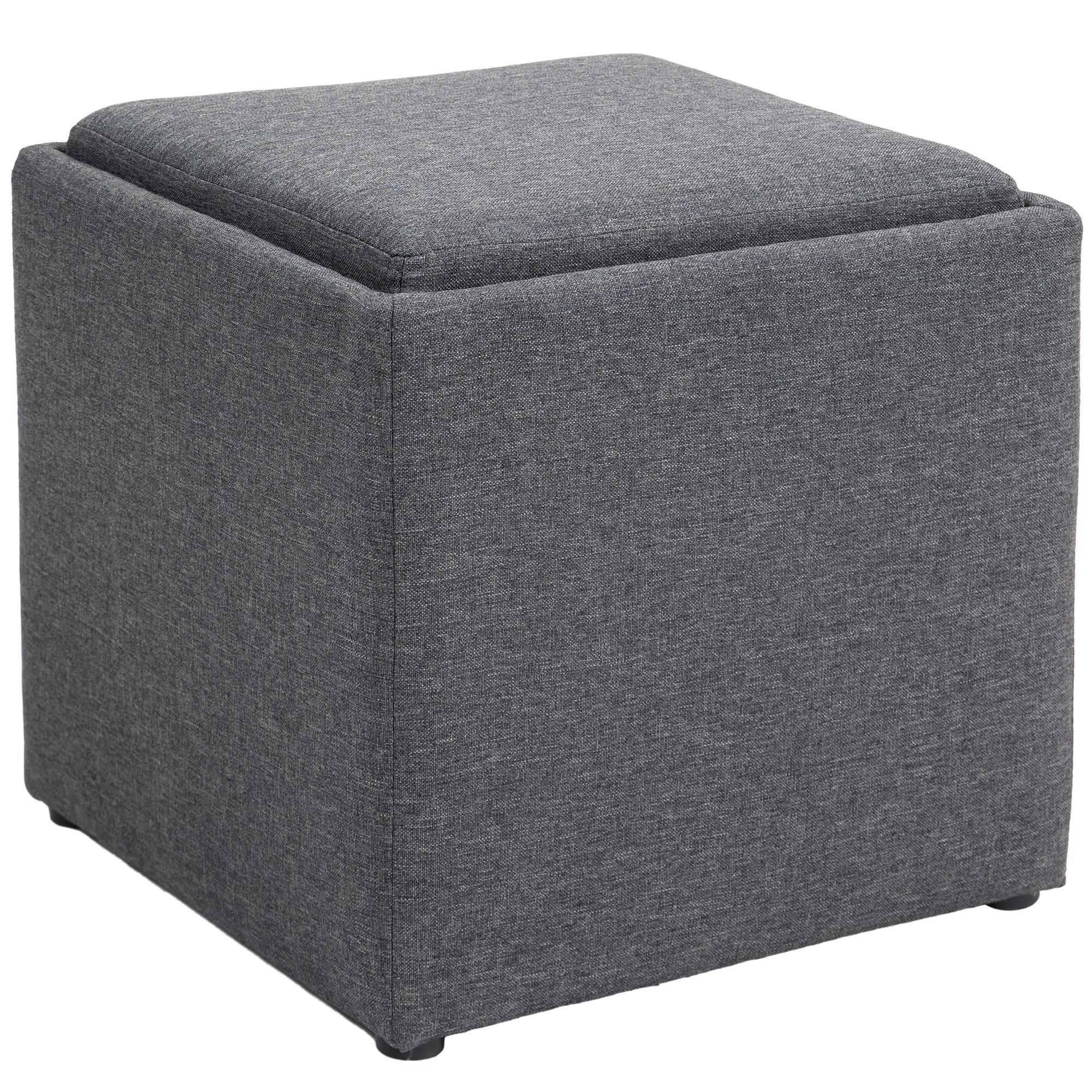 SITZBANK mit Stauraum, Polsterbank mit abnehmbarem Deckel, Bettbank Dunkelgrau - Dunkelgrau, Textil (42/41/42cm) - HOMCOM