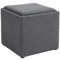 SITZBANK mit Stauraum, Polsterbank mit abnehmbarem Deckel, Bettbank Dunkelgrau - Dunkelgrau, Textil (42/41/42cm) - HOMCOM
