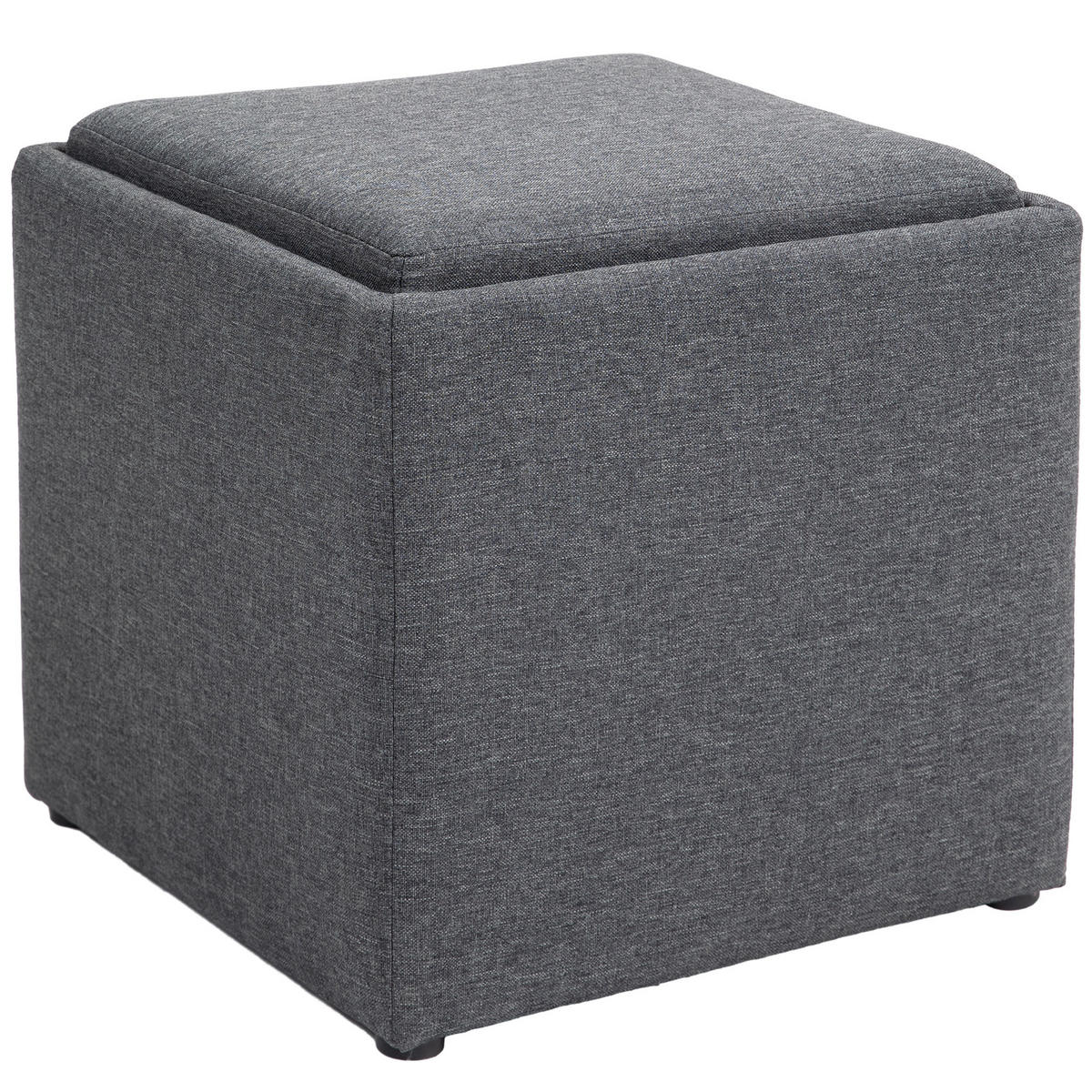 SITZBANK mit Stauraum, Polsterbank mit abnehmbarem Deckel, Bettbank Dunkelgrau - Dunkelgrau, Textil (42/41/42cm) - HOMCOM