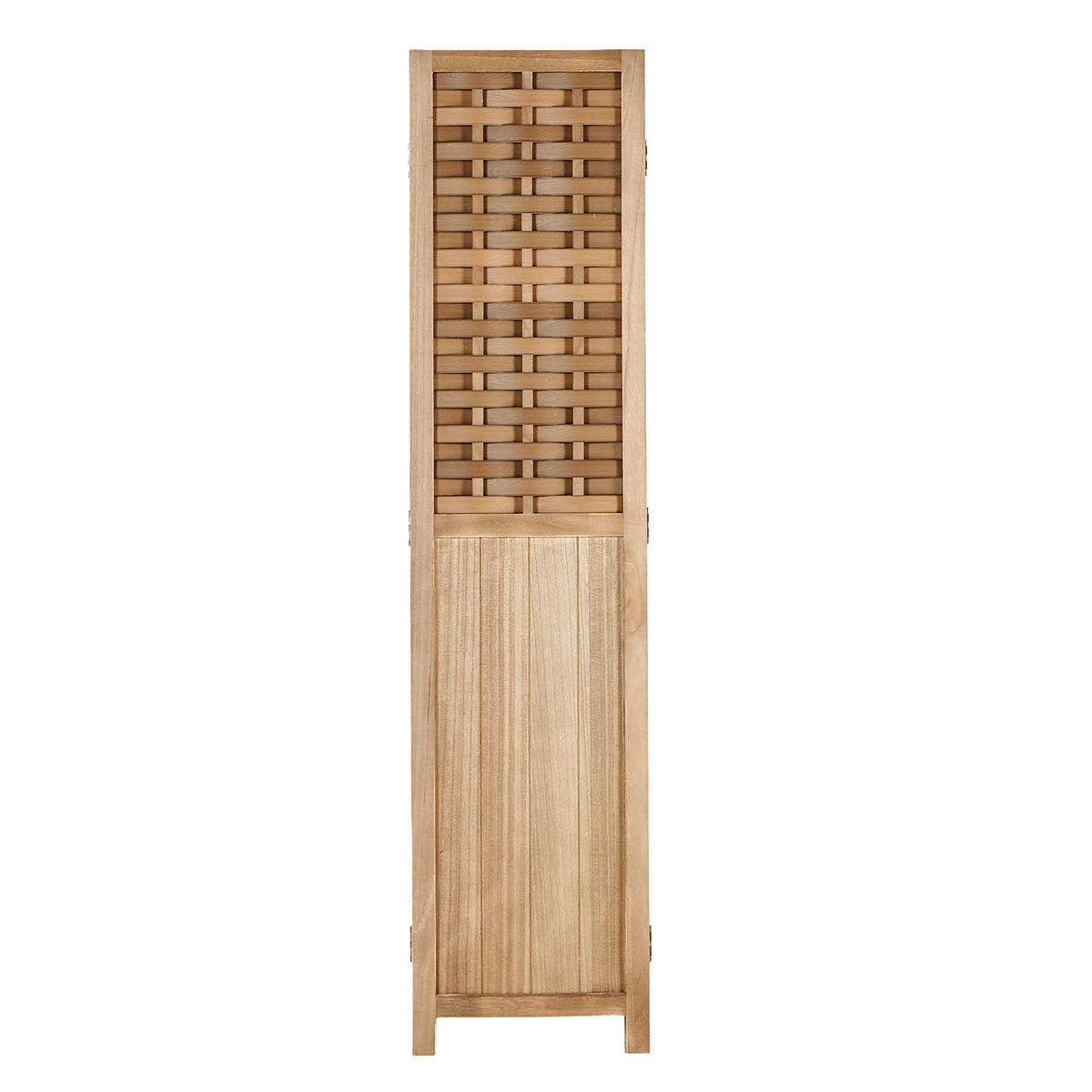 PARAVENT 3-tlg. 120/170 cm Hellbraun Rattan geflochten - Hellbraun, Holz (120/170/2cm) - Homestyle4u