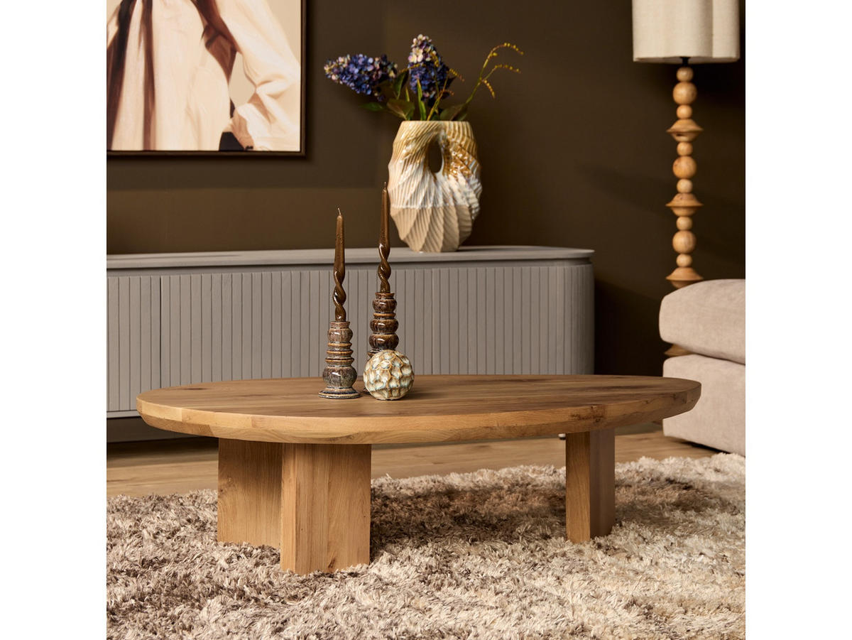 COUCHTISCH Zillah Eiche Natur Natur - Naturfarben, Holz (70/130/35cm)