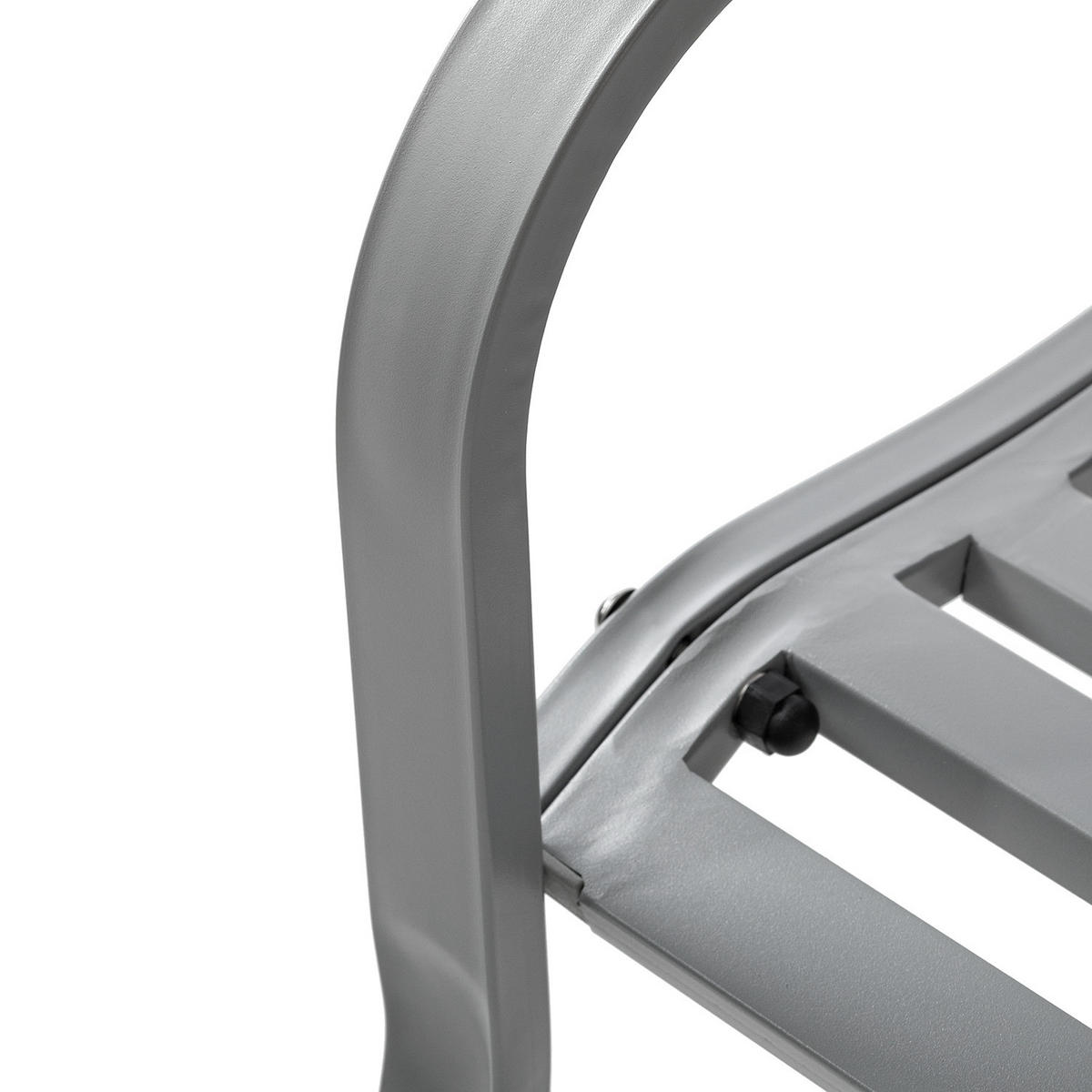 GARTENBANK - Stahl - Silberfarben, Metall (128/81/56cm) - home24