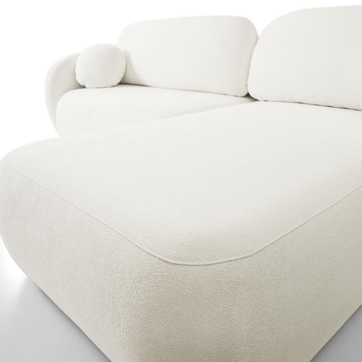 ECKSOFA Olena - Weiß (Sicuro 60) - Weiß, Holzwerkstoff (248/174cm)