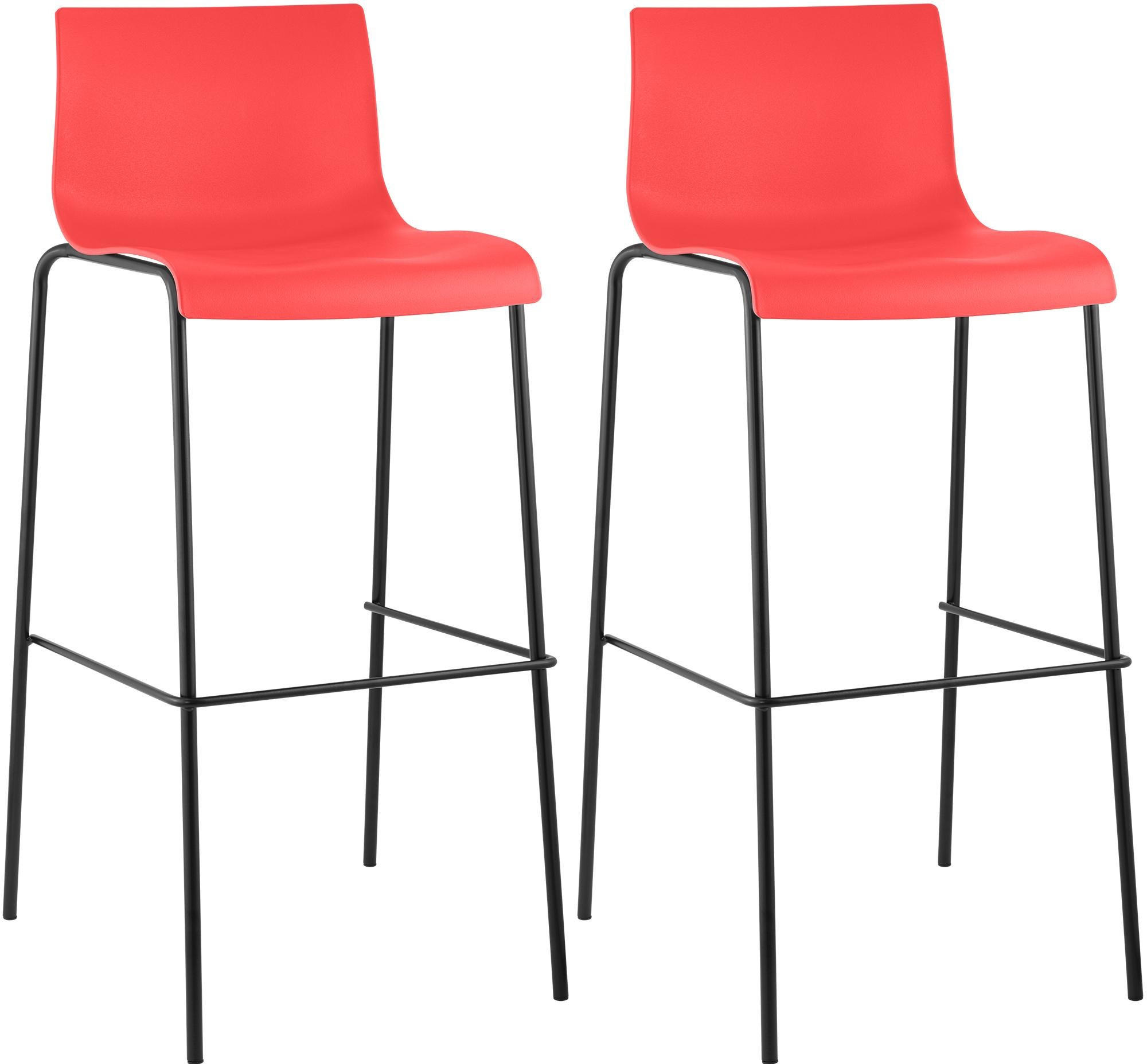 BARHOCKER Hover 2er-Set 100x43x48 cm rot - Rot, Kunststoff (43/100/48cm) - furnicato