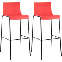 BARHOCKER Hover 2er-Set 100x43x48 cm rot - Rot, Kunststoff (43/100/48cm) - furnicato
