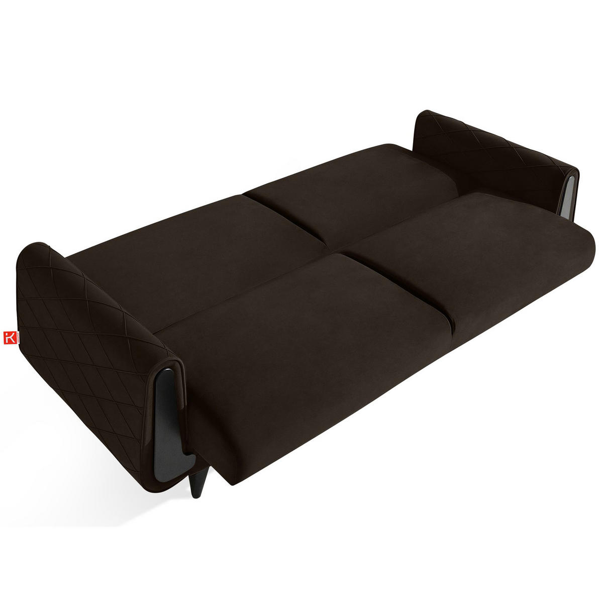 3-SITZER-SOFA GUSTAVO III Sofa 3 Velours, Braun - Braun, Holz/Holzwerkstoff (230/98/98cm) - KONSIMO®