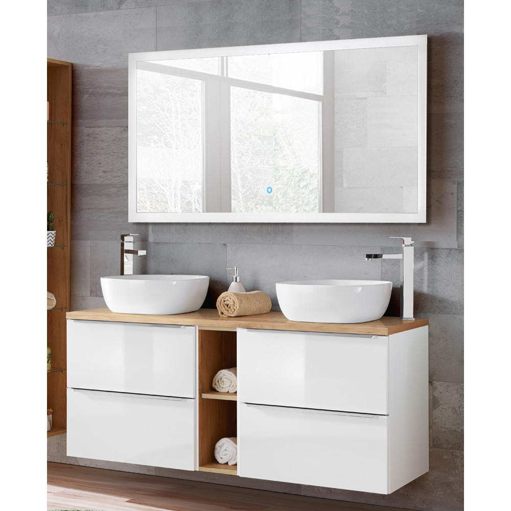 Lomado Badmöbel-Set Weiß 140x190x46 cm