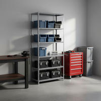 SCHRAUBREGAL PANDA TALL | HxBxT 200x90x40cm | 6 Fachböden | Fachlast 100kg | Verzinkt - Silberfarben, Metall (90/200/40cm) - PROREGAL