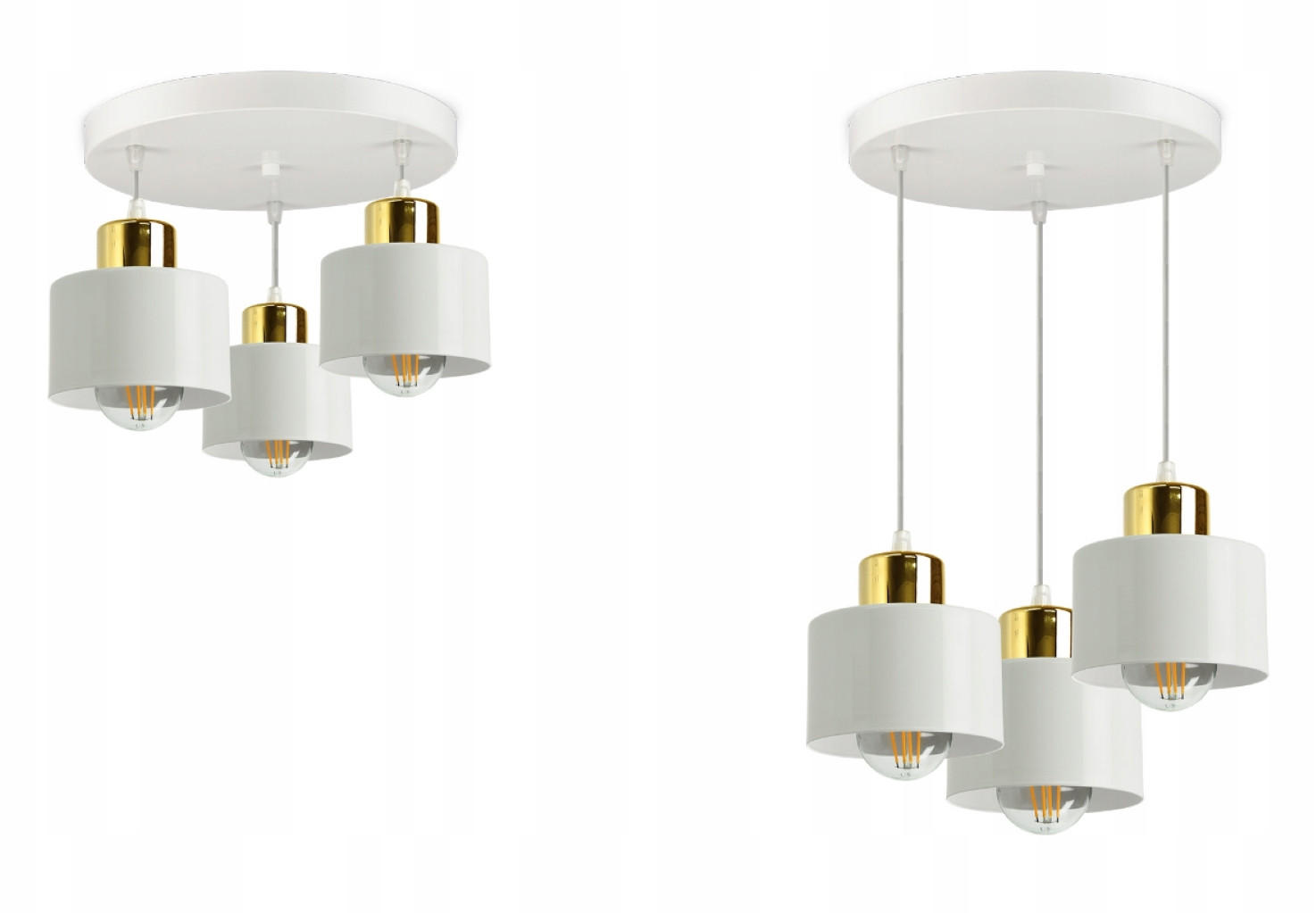 PENDELLEUCHTE Roller - Goldfarben/Weiß, Metall (30/30/70cm) - kiki design