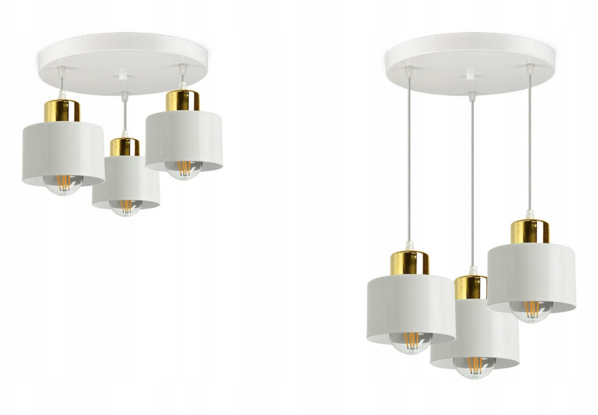 PENDELLEUCHTE Roller - Goldfarben/Weiß, Metall (30/30/70cm) - kiki design