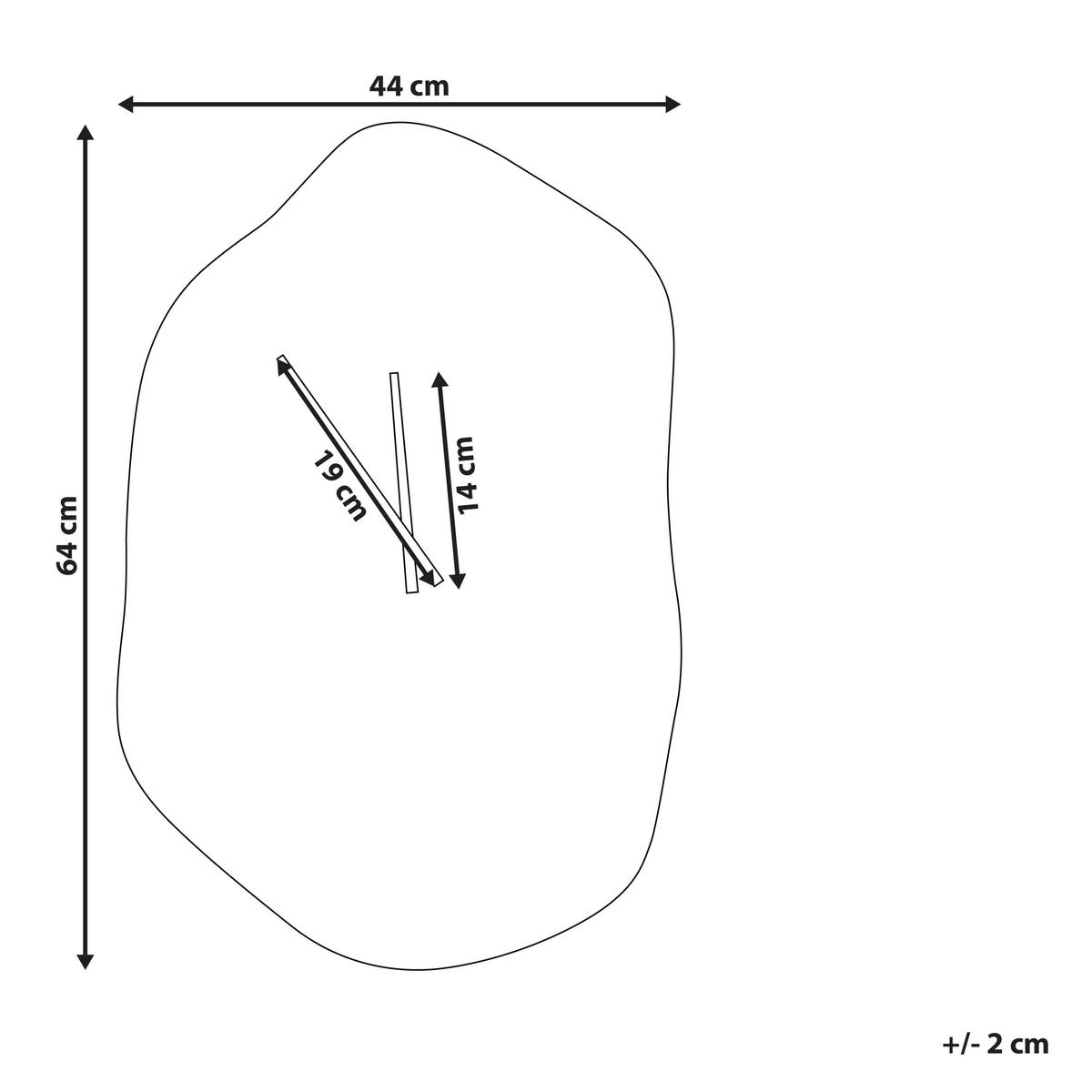 WANDUHR Aluminium schwarz Ganges - Schwarz, Metall (44/64/1cm) - Beliani