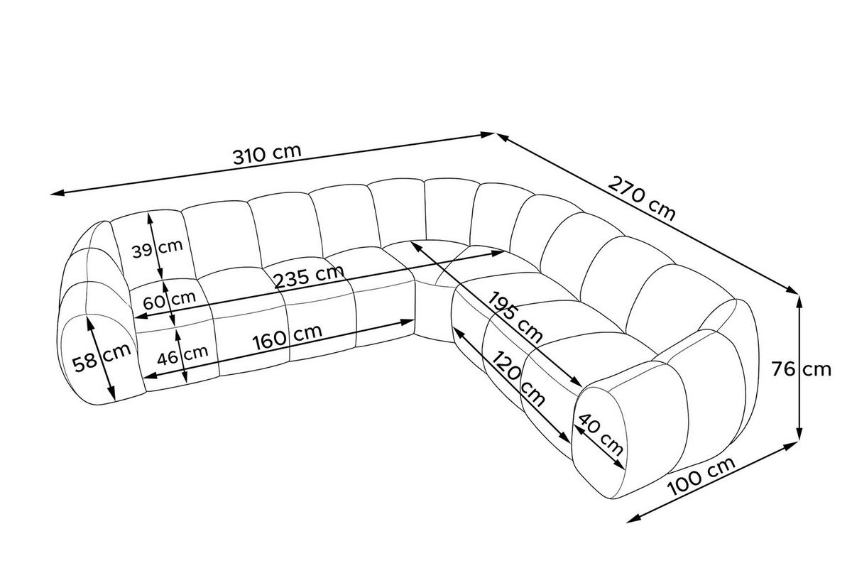 ECKSOFA RECHTS FLAVA, Dunkelgrün - Dunkelgrün, Holz/Holzwerkstoff (310/270cm) - KONSIMO®