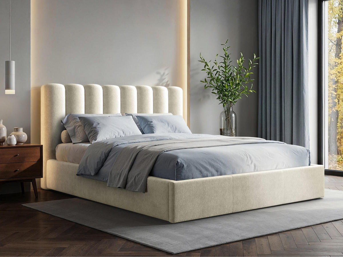 POLSTERBETT Nox - Beige/Naturfarben, Holzwerkstoff/Textil (180/200cm) - MIRJAN24