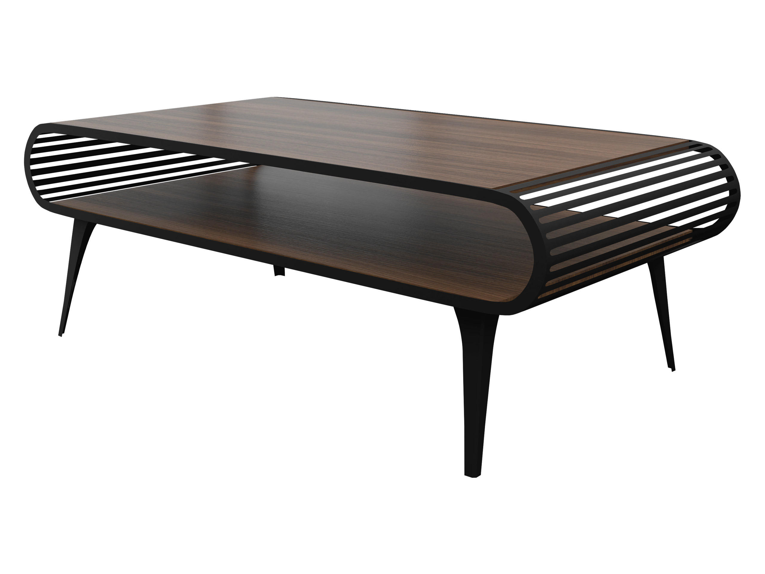 Mirjan24 Couchtisch Schwarz, Nussbaum 120x44x60 cm