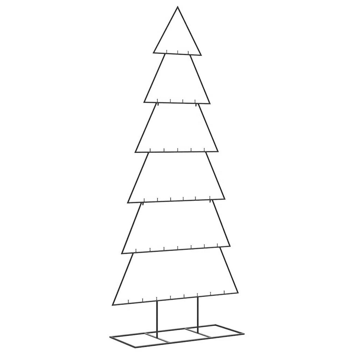 WEIHNACHTSBAUM Metall mit Ständer Haken 80/30/180 cm Schwarz Stahl - Schwarz, Metall (180cm) - vidaXL