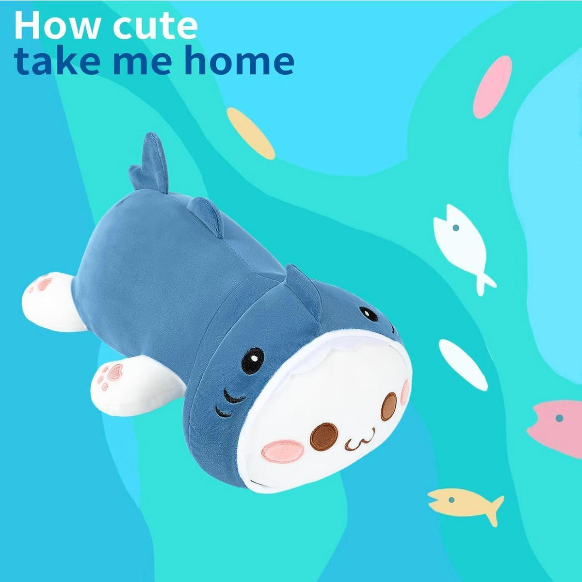 PLÜSCHTIER Hai Katze 30 cm - Blau, Textil (20/30cm)