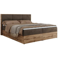 BOXBETT ALBERO 2 - 120/200 Braun Velvet - H4 - Braun, Holz/Textil (120/200cm) - MKS