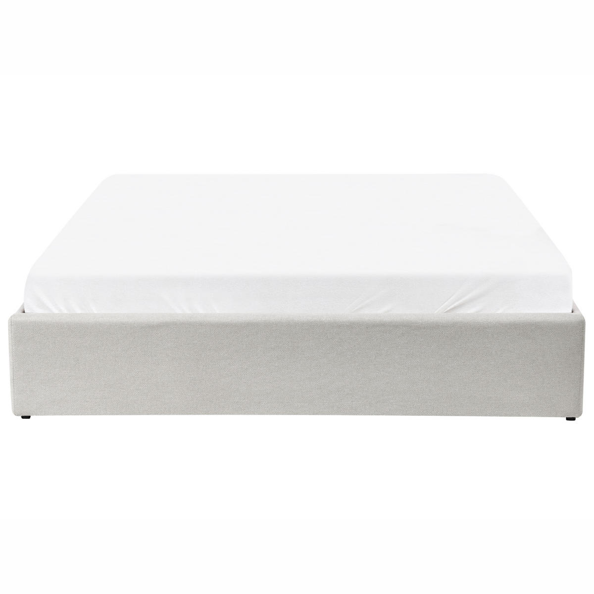 BETT mit Stauraum 160/200 cm Hellbeige Dinan - Beige, Textil (160/200cm) - Beliani