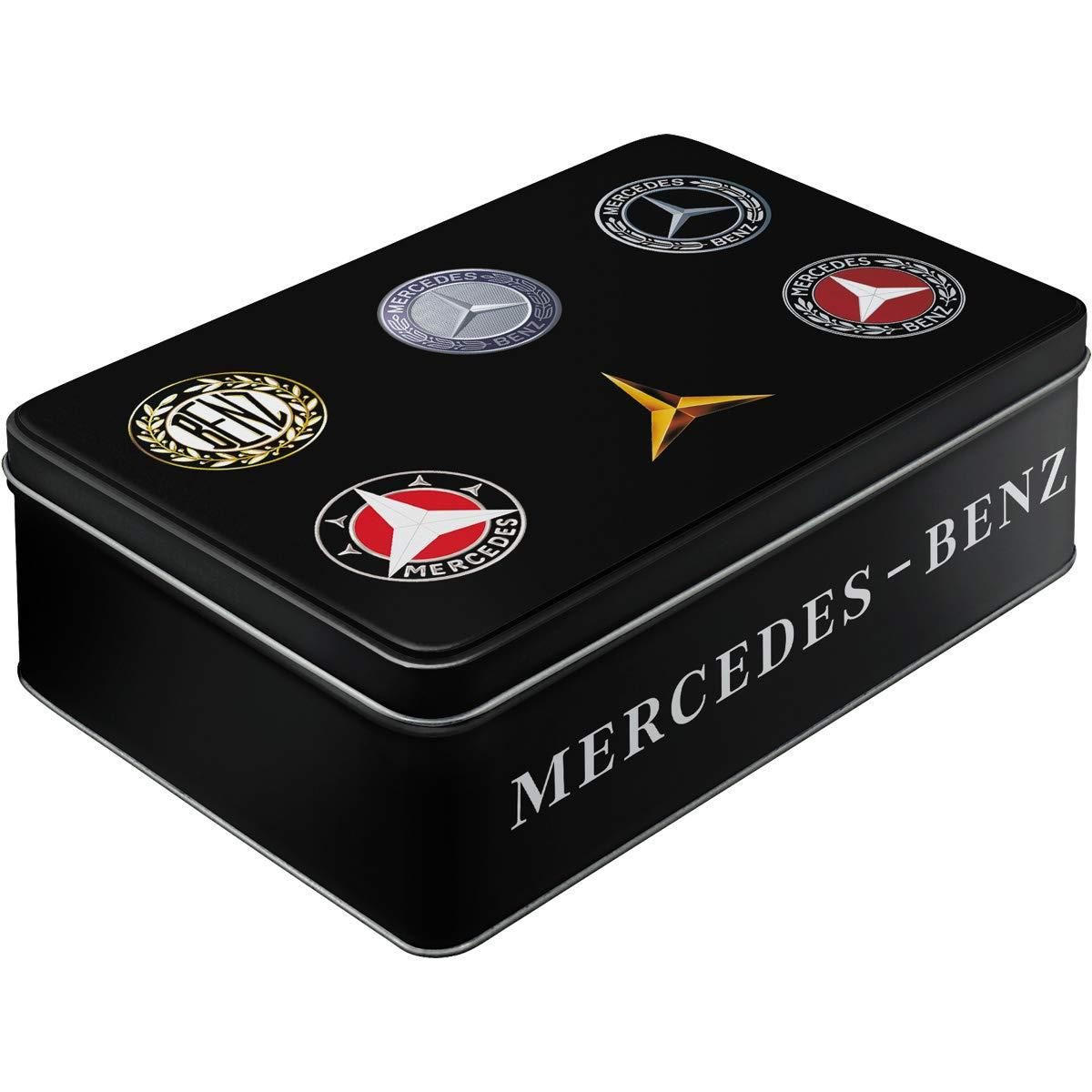 VORRATSDOSE flach Mercedes-Benz Logo Evolution - Multicolor, Metall (23/7/16cm) - Nostalgic-Art