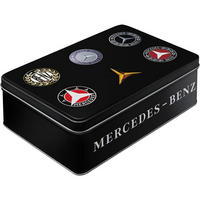 VORRATSDOSE flach Mercedes-Benz Logo Evolution - Multicolor, Metall (23/7/16cm) - Nostalgic-Art