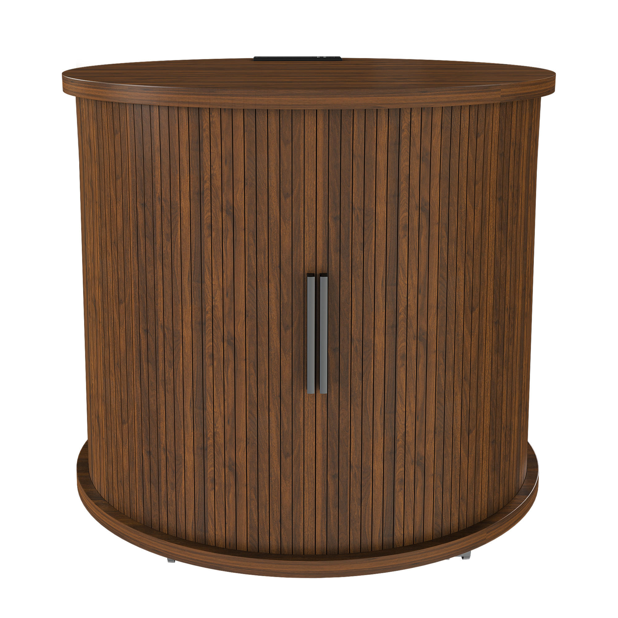 NACHTTISCH DE-38093 60/60/60 cm mit Ladestation und Schiebetür Walnuss - Walnussfarben, Holzwerkstoff (60/60/60cm) - ComfortXL